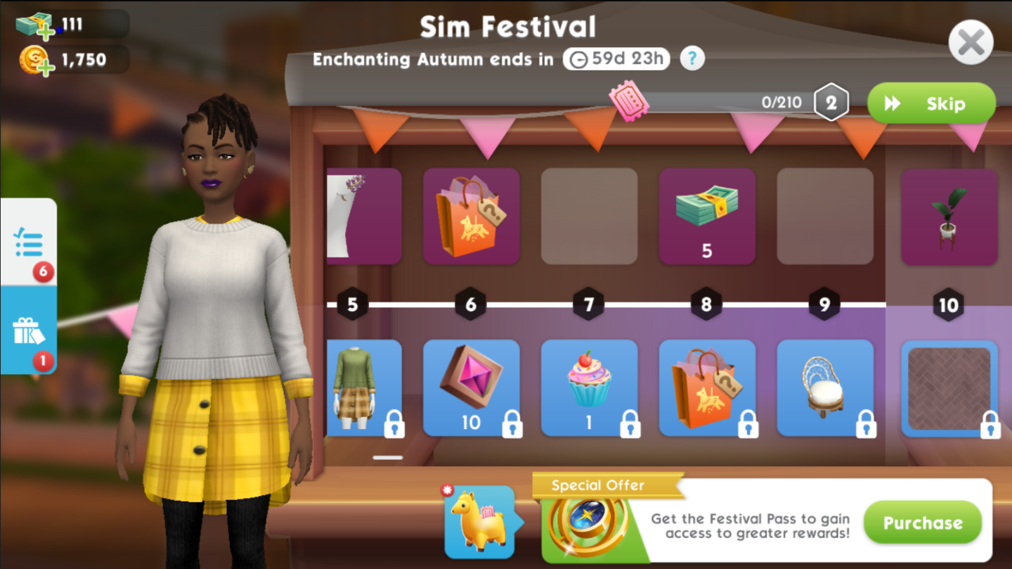 THE SIMS MOBILE ENCHANTING AUTUMN SIM FESTIVAL PRIZE TRACK