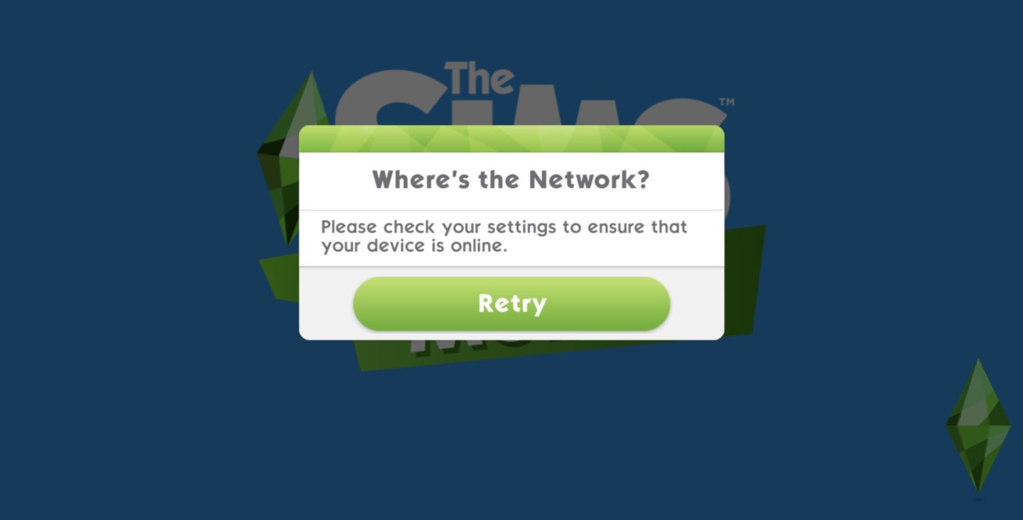 The Sims Mobile team issue an update about the ‘Where’s the Network’ error